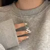 Collar de calabaza de plata de ley S925, nicho y versátil, con un toque de alta gama, no se decolora, chapado en oro, moderno, simple y de lujo ligero