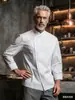 2025 Nueva Línea Geométrica Cuello Asimétrico Uniforme de Chef Hotel Catering Restaurante Cocina Uniforme de Trabajo de Chef