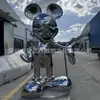 Escultura de Ratón de Dibujos Animados Personalizada en Acero Inoxidable con Acabado Espejo Basada en Imágenes Proporcionadas, Adorno de Personaje de IP de Anime, Decoración Popular de Celebridad de Internet