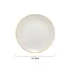 Plato Llano Occidental de Cerámica Doble Línea Dorada Dibujo Borde Dorado Plato Redondo Plato Creativo Plato para Bistec Plato para Pasta Plato para Desayuno