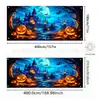 Banner de Garaje de Halloween Decoración de Puerta Tela Colgante Calabaza de Terror Bruja Calavera Fondo de Fiesta Transfronterizo En Stock Fábrica