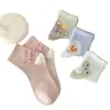 Calcetines de Dibujos Animados de Animales con Tacón de Colores para Primavera y Otoño, Calcetines de Media Caña para Mujer, Algodón Puro Transpirable, Novedad de Otoño, Deportivos, Lindos y Dulces