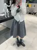 Falda Larga de Invierno 2026 para Mujer, Estilo Casual, Espesa de Lana, Forma de Capullo de Flor, Nueva, Elegante, Versátil, Adelgazante, Longitud Media, Estilo Paraguas