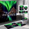 Amazon Popular Serie Paisaje Transfronterizo Impresión Digital Poliéster Impermeable y Resistente al Moho Cortina de Ducha Juego de Cuatro Piezas Fabricante