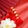 Pulseira de Fio Vermelho Duradoura com Cinco Dragões da Sorte, Ouro Areia, Novo Estilo Chinês, Contas Vermelhas da Fortuna, Presente de Amizade para Melhores Amigos