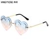 Nuevas gafas de sol de onda de radio de amor europeas y americanas gafas de sol de moda personalizadas gafas sin montura de metal para fiesta moda transfronteriza