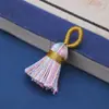 Llavero Colgante de Borla Mini Multihilo Cielo Estrellado Accesorio de Tejido Hecho a Mano DIY Adorno Pequeño Colgante