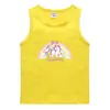 Chaleco de verano 2023 para niños, estilo coreano, de algodón, informal, con capucha, absorbente de sudor, color caramelo, sin mangas, para niños