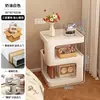 Mesita de noche cuidadosamente seleccionada para dormitorio del hogar, Mesa auxiliar de arte de hierro más vendida en 2026 con diseño creativo, Móvil con luz y estante de almacenamiento