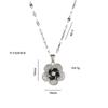 Collar para Mujer, Colgante de Diseño Novedoso de Camelia de Circonita de Moda, Elegante Collar de Acero de Titanio con Juego de Flores
