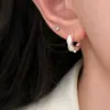 Pendientes de Aro Trenzados Estilo Japonés y Coreano para Mujer, Pendientes Pequeños para Lóbulo, Diseño de Nicho, Simples y Versátiles, Pendientes Simples y de Alta Gama