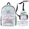 3D Novo Produto Sanrio Cachorro de Orelhas Grandes Cachorro Canela Cinnamoroll Mochila Escolar Mochila Transversal Estojo Conjunto de Três Peças