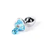 Atacado do Fabricante Props de SM Plug Anal Metálico Cravejado de Diamantes em Formato de Coração Treinamento SM Plug Anal Sexy com Sino Alternativa Produtos para Adultos