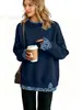 Sudadera gruesa de manga larga con bloques de color para mujer de Amazon, serie con stock a largo plazo, superventas de otoño/invierno, estilo casual para parejas