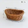 Cesta de mimbre sintético estilo japonés para snacks de sala de estar, cesta de almacenamiento, cesta de almacenamiento de huevos para cocina, cesta de frutas, cesta de pan, bandeja para snacks y frutas