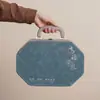 Juego de Té para Viaje al Aire Libre Tetera de Cerámica Portátil con Diseño de Loto con Cuatro Tazas y una Bandeja para Té