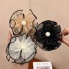 Horquilla de malla con forma de flor y cuentas para mujer (2024), nueva horquilla para la parte posterior de la cabeza, con forma de tiburón, para la cabeza