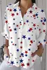 Camisa Feminina Europeia e Americana Moda Manga Três Quartos Impressão Digital 3D Venda Quente Fornecedor de Fábrica Moda Casual Multicor