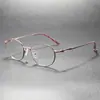 Gafas Metálicas Redondas de Marco Delgado a la Moda con Filtro de Luz Azul, Diseño que Moldea el Rostro, Patillas Huecas, Gafas sin Graduación F6049