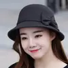 Nuevo Sombrero de Otoño para Mujer Coreano Sombrero Británico Sombrero de Lana Sombrero de Pescador Corea del Sur Estudiante Sombrero de Cubeta de Invierno Pequeño Sombrero Superior