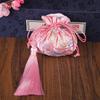 Bolsita Redonda Antigua Hanfu para Llevar Bolsa Vacía Estilo Nacional Bordado Borla Bolsas Flor Carro Colgante Bolsa Hoja de Loto