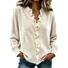 Nueva moda europea y americana de otoño/invierno para mujer, blusa de manga larga con volantes, top de manga larga de terciopelo liso, simple y elegante