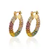 Pendientes de Cristal de Colores de Nueva Tendencia Moda Adornos para Orejas Sensación de Lujo Ligero Nicho Acero de Titanio Accesorios Venta al por Mayor