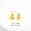 Calabaza de la Fortuna Dorada Vietnamita de Larga Duración con Patrón Martillado DIY y Agujero Pasante, Adecuada para Pulseras y Dijes de Cuentas para Hombres y Mujeres