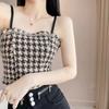 2252 Nuevo Estilo Estilo Chanel Chaleco a Cuadros con Almohadilla en el Pecho Ropa Interior Deportiva para Mujer Spice Girls Ropa Exterior Top de Espalda Descubierta
