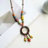 La paz es Fu moda nacional vintage collar de cerámica de Jingdezhen femenino candado de longevidad cadena clavicular colgante artístico cadena clavicular