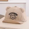 Sombrero de Verano Delgado para Bebé con Ala Suave Estilo Coreano de Exportación Secado Rápido Protección Solar Sombrero Súper Lindo Oso Parpadeante Gorra de Béisbol para Bebé