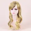 Comercio Exterior Moda Pelucas Europeas y Americanas Cabello Largo Rizado Degradado Rubio para Mujer Peluca de Cosplay Pelucas Negras Graduales Rojo Vino