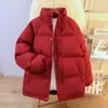 Chaqueta acolchada de moda para pareja para hombre, otoño e invierno, cuello alto, abrigo de algodón de corte holgado de moda, chaqueta de pareja