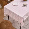 Toalha de Mesa Xadrez Yimanqi Yun, Tecido Xadrez de Algodão e Linho, 12 Cores, Toalha de Mesa com Franjas, Fornecimento Direto da Fábrica