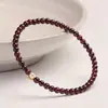 Pulseira de Cristal Garnet Vermelho Vinho Natural para Mulheres Prata S925 Ornamento de Peixe Koi Joia de Mão Leve de Nicho Presente para Namorada