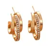 Nuevos Pendientes Pequeños de Exportación Transfronteriza Europea y Americana, Pendientes Metálicos Geométricos Simples con Diamante para Mujer, Estilo Francés Retro