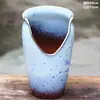 Vaso de flores carnudo doméstico fita de incisão alta entalhe planta zisha cerâmica penhasco pilha velha vaso respirável