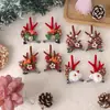 Suministros de Decoración Navideña Pasador de Astas Ambiente de Fiesta Navideña Accesorios para Fotos Lazos Rojos y Verdes Astas Marrones Accesorios para el Cabello para Vestir