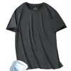 Camiseta Masculina de Malha de Seda Gelo Transfronteiriça Verão Manga Curta Cor Sólida Tamanho Grande Meia-Manga Secagem Rápida Respirável Esportiva