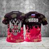 Camiseta Masculina com Bandeira da Rússia, Emblema Nacional, Padrão de Mapa, Camiseta Estampada em  3D, Camiseta Casual de Verão com Gola Redonda e Manga Curta