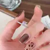 Anel de Zircônia Roxo Gota d'Água de Alto Padrão, Anel Aberto de Design de Nicho de Luxo Acessível, Anel de Dedo Indicador Elegante, Versátil e na Moda