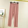 Pantalones anchos de primavera y verano Audell, pantalones holgados rosas, clásicos de algodón con un toque lateral recto, pantalones de mujer de talla grande
