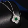 Collar de Acero de Titanio con Colgante de Trébol de Cuatro Hojas de Colorido Microincrustado Estilo Nuevo, Cadena para Clavícula de Moda y Elegante, Colgante de Cobre Microincrustado con Baño de Oro Real