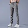 ¡Guau! Pantalones Rectos de Stock Hechos a Medida al por Mayor, Estilo Coreano de Verano, Talla Grande, Pantalones Casuales de Seda de Hielo de Moda Tendencia para Hombres