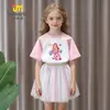 Lindo e Fofo Conjunto de Manga Curta para Meninas 2026 Novo Estilo Vestido Rodado de Tule para Bebê Doce Vestido de Princesa Moderno