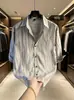 Camisa Social Masculina de Verão Retro 2026 com Lapela e Manga Curta, Estilo Novo, Fashion, Casual, Versátil, Fina, Respirável, Camisa Bonita