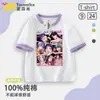 Kpop Hunter Witch Group Periférico Rumi Mirazoi Manga Curta Verão Casual Versátil Camiseta Roupas para Homens, Mulheres e Crianças