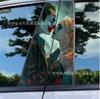 Adesivos de Carro, Decalques de Pilar de Carro, Beleza Decorativa, Rei Patriótico, Personagem de Anime, Padrão Personalizado, Adesivos de Pilar Luffy Modificados