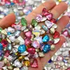 Rhinestone Colorido Misto Soda Fundo Pontiagudo Atacado Decorações para Unhas Por Libra Transparente Branco Irregular Doces Rhinestones para Nail Art Doce de Rocha