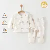 Roupas para Bebê Recém-Nascido Outono e Inverno Algodão Puro Pijama 0-3 Meses 6 Estações Primavera e Outono Conjunto de Roupas de Outono para Bebê